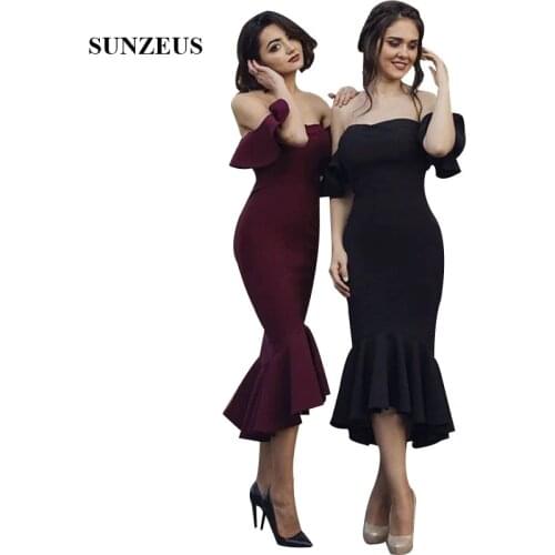 Little Mermaid Dress Evening Sweetheart Off Shoulder Elegant Party Gowns Tea Length Fitted Women Evening Dresses Gala