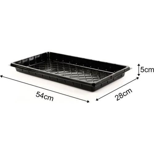 1/2 Pack Of Durable Black Plastic Growing Trays Seedling Trays For Seedling Germination Without Drain Holes 21.3*11*2