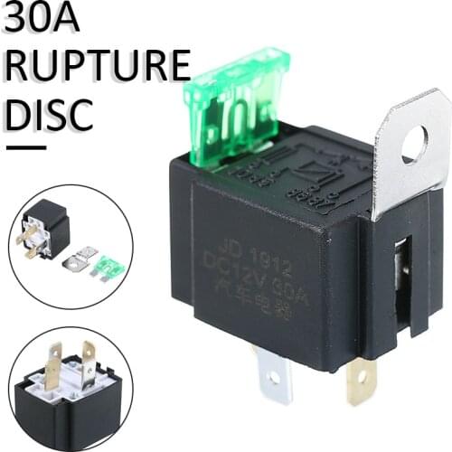 1pc 30A Fuse Automotive Car Auto Relay 4 Pins 12V Normally Open Contacts DC 12V Car Relay Electronic Metal Bracket