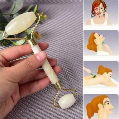 1PC Green Facial Jade Roller Massager Eye Face Relaxation Slimming Tool Jade Roller Massager Face Body Head Neck Foot Stone