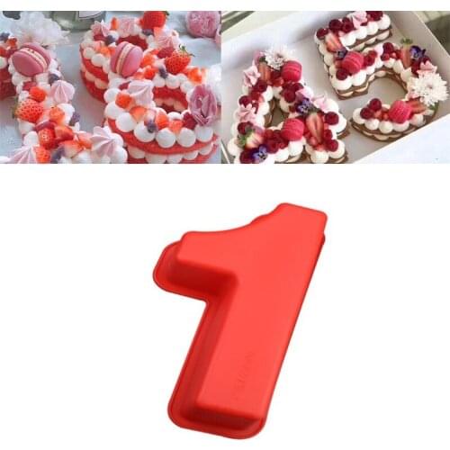 10 Inch Number 1 Digital Cake Mold Silicone Cake Mould DIY Baking Cake Decoration Tool Wedding Birthday Anniversary Cakes Mould