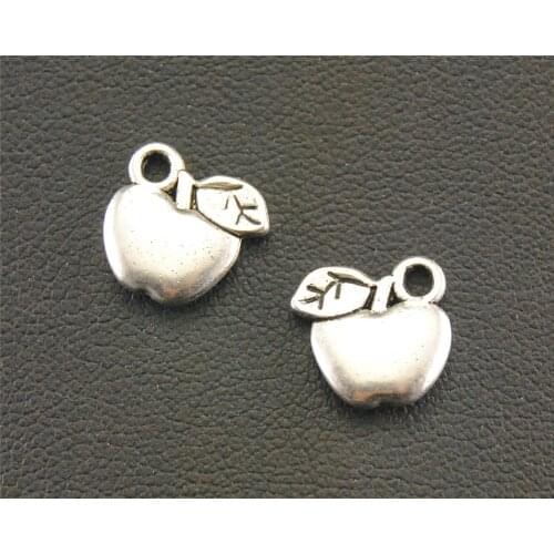 10pcs Silver Color apple mini Charm DIY Jewelry Findings Accessories 10x11mm A1331
