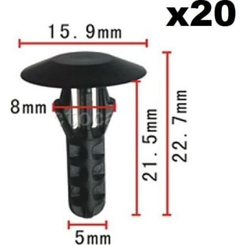 20pcs OEM Nylon For Honda Acura Bumper Fastener Rivet Retainer Clips 90108-SW3-003