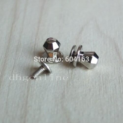 50 Sets 6mm 0.23" Diamond Brass Head Button Stud Screwback Leather Bag Screw Chicago nail