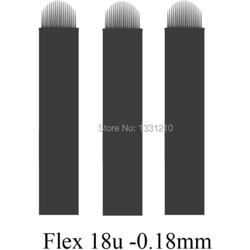 500 Pcs 0.18mm Black 18 U Microblading Tattoo Needles 18U 0.18mm Eyebrows Needle Tattoo Supplies