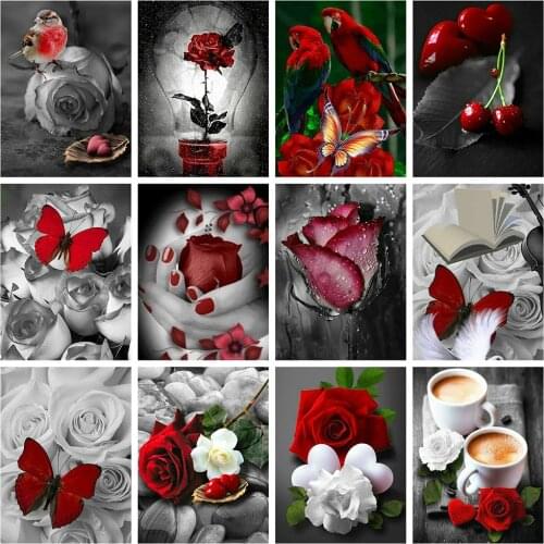 5d Diamond Painting Full Flower Diamond Embroidery Roses Diamond Mosaic Picture of Rhinestone Home Decor Gift