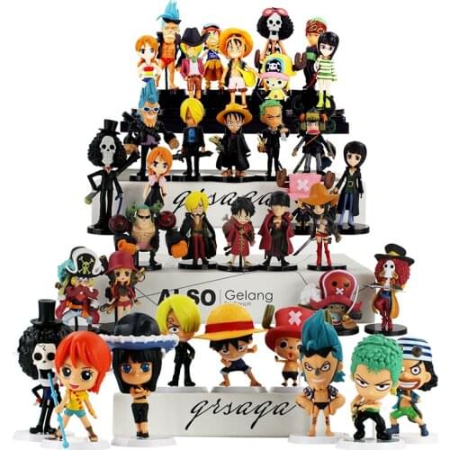 7-10cm 9pcs/lot New Arriving One Piece Luffy Zoro Chopper Nami Usopp Sanji Robin Brook Franky PVC Figure Model Collection Toy