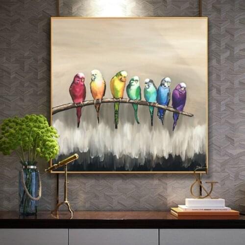 Colorful Parrots Canvas Painting Animal Posters and Prints Oil Painting Printed on Canvas Wall Picture for Kids Room Decoration