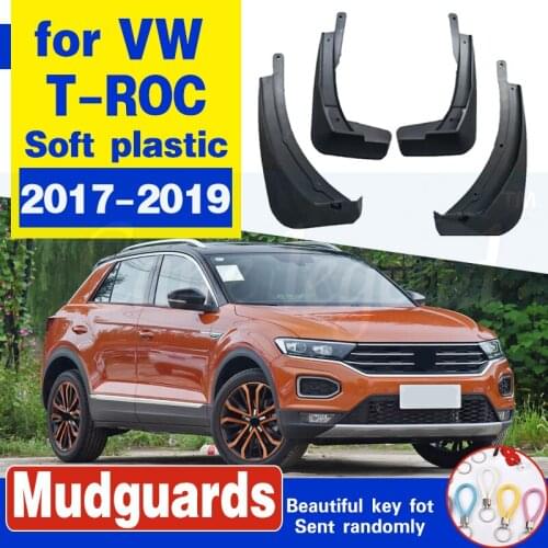 For Volkswagen VW T-Roc TRoc T Roc 2017 2018 2019 Mud Flaps Splash Guards Mudguards Carbon Fiber effect Mudflaps Car Accessories