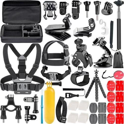 Gopro 58 in 1 set accessories for YI SJ SJCAM sports camera DV hero 7 5 4 3+ accessories group Selfie stick tripod bicycle clip