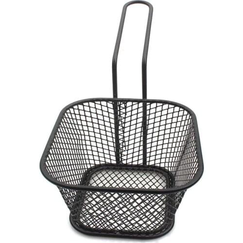 1 Set French Fries Basket Metal Black Spray Paint Small Food Basket Fried Chicken Wings Snack Mesh Sieve Basket