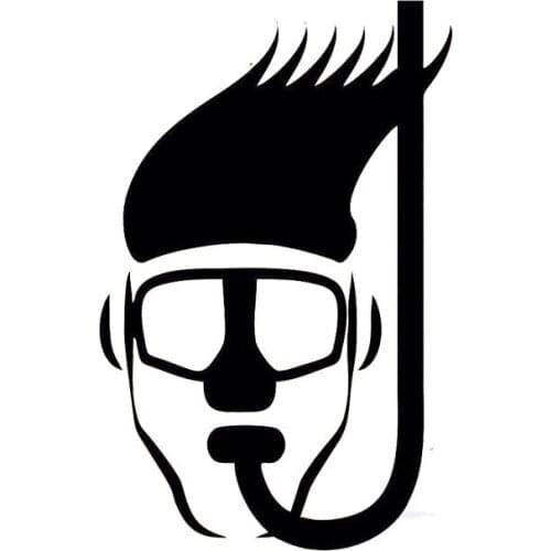 Creative Snorkel Head Submersible Car Stickers PVC Personality Fashion Auto Body Windows Exquisite Decals Waterproof Decoration