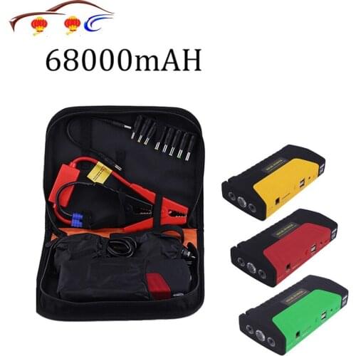68000ma Multifunctional Portable Cars Auto Emergency Start Car Jump Starter Power Bank With Three Lights Engine Booster