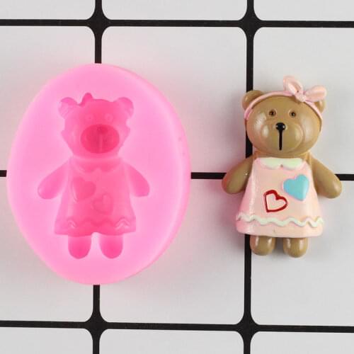 Bear Silicone Mould DIY Baby Birthday Baking Cupcake Topper Fondant Mold Cake Decorating Tools Candy Resin Clay Chocolate Molds