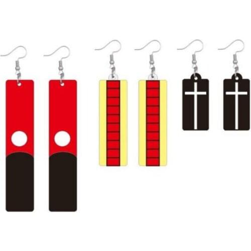 Cartoon Acrylic Geometric Blade Rectangular Earrings