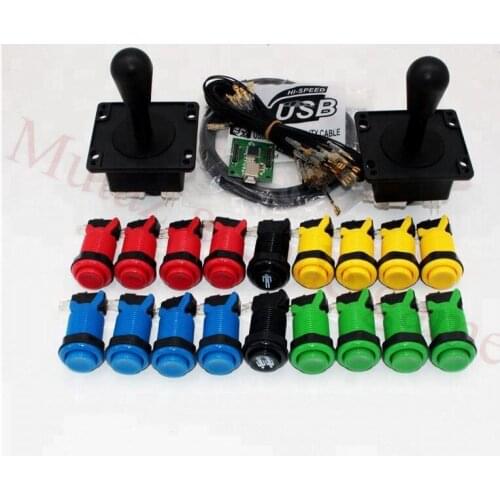 DIY arcade Machine Bundles kit With American HAPP Style Joystick microswitch push button 2 players arcade USB to jamma /PC board