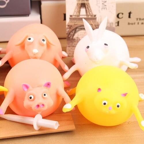 1PCS Children Kids Toy Children Funny Blowing Animals Toys Elephant Hippo Anxiety Stress Relief Inflatable Balloon Squeeze Ball