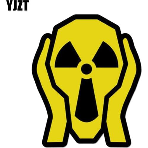 YJZT 10.4CM*12.7CM Nuclear Scream Danger Hazard Cool decal PVC Motorcycle Car Sticker 11-00722