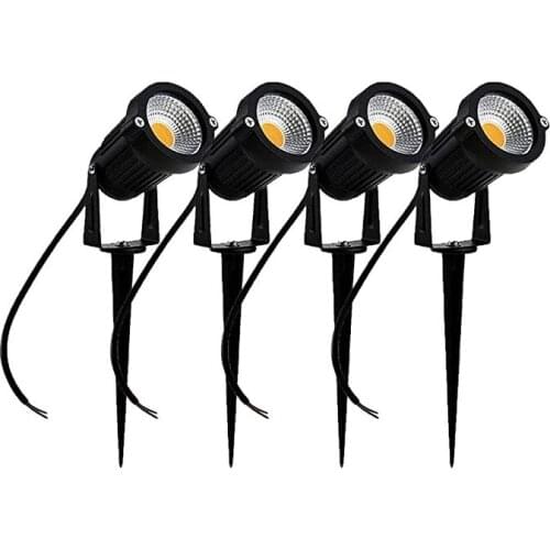 4Pcs/Lot Outdoor Decorative Lamp IP65 Popular Garden Wall Yard Path 5W COB LED Landscape Light DC12~24V With Spiked Plug Pole