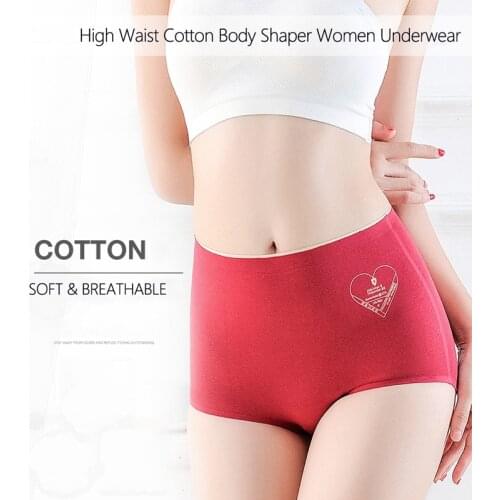 Women Soft Cotton Body Shaper Underwear Seamless Briefs Sexy 4Pcs/lot Comfort Crotch Female Lingerie High Waist Panties