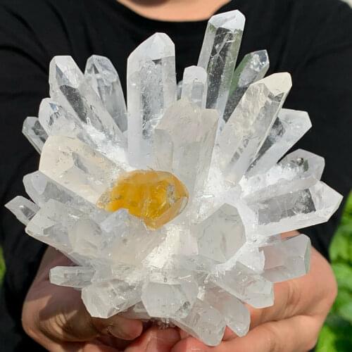 682G new discovery of white yellow Mirage quartz mineral Samplecr