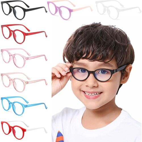 Kids Anti-blue Light Glasses Children Boys Girls Round Ultra Light Frame Glasses Computer Protection Anti-fatigue Eyeglasses
