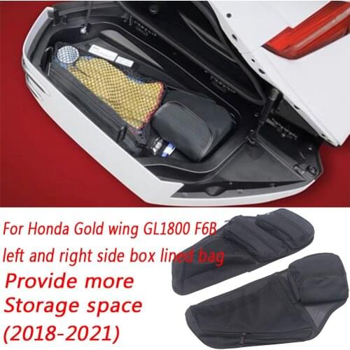 A pair black FOR HONDA GOLD WING GL 1800 GL1800 F6B 2018 2019 2020 2021 NEWER SADDLE BAG LID ORGANIZERS Goldwing F 6 B
