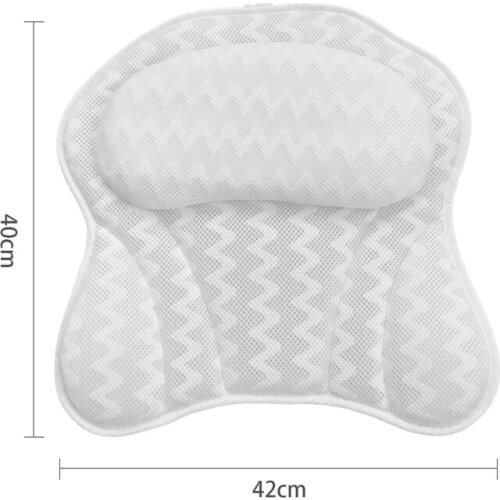 Bath Pillow Ergonomic Bathtub Cushion for Neck Head Shoulder with Air Mesh for Breathable Comfort Bathroom Supplies