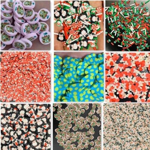 100g Penguins House Cherry Bear Polymer Clay Christmas Shape Sprinkles for DIY Craft Slime Filling Nails Art Accessories