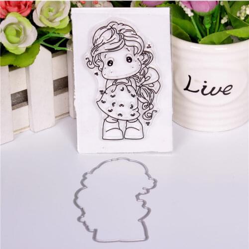 Figure Pattern Transparent Silicone Stamp And Metal Die/Seal For DIY Scrapbooking/photo Album Decorative Clear Stamp Sheets