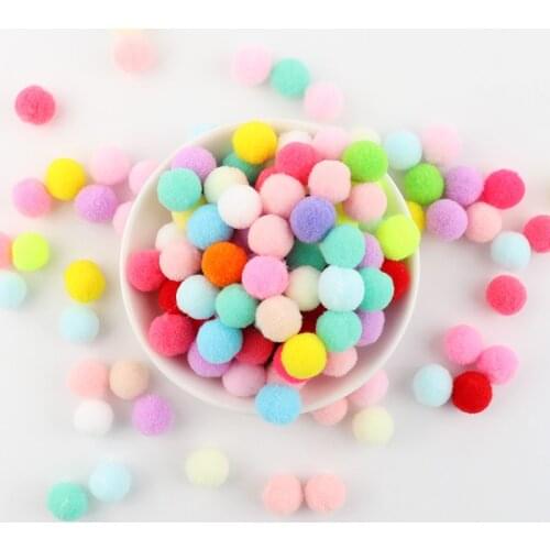 Fluffy Soft Pompoms 10mm Pom Pom Balls 1cm DIY Pompones Craft Garment Handmade Sewing Material for Kids Toys Accessories
