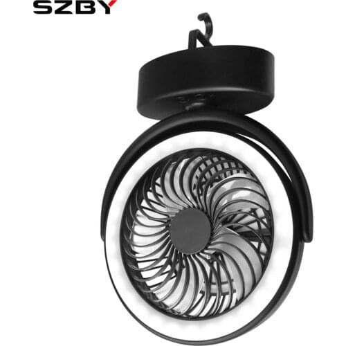 LED Camping Lantern with Ceiling Fan USB Rechargeable Tent Light Desk Ring Light LED for Outdoor and Indoor with Hook