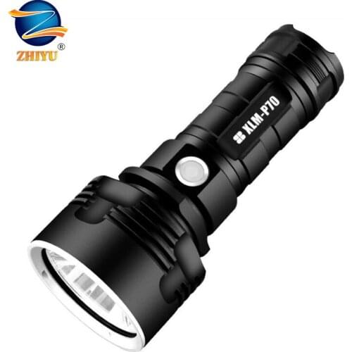 ZHIYU Super Powerful LED Flashlight L2 P70 Black Handheld Illumination Suitable for Camping / Patrol Security / Night Fishing