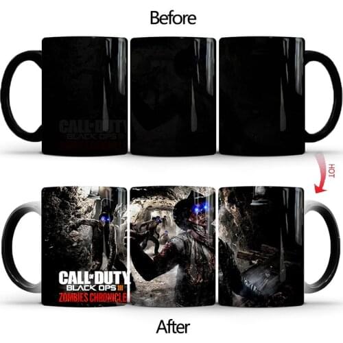 1Pcs New 350ml Thermochromic Magic Cup Game Call Of Duty Color Changing Mug Ceramic Coffee Milk Cup Gift for Children Friends
