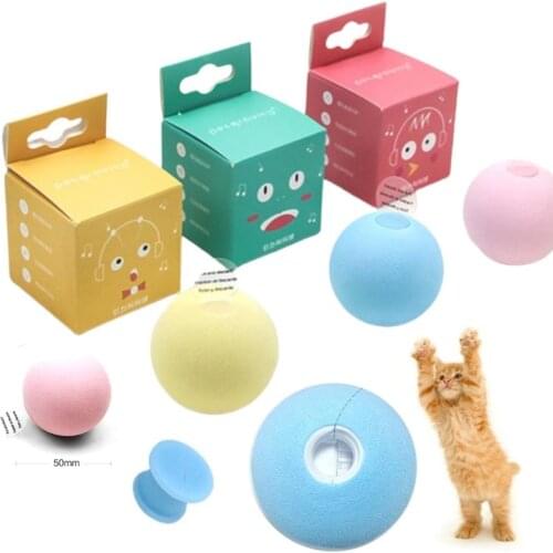 Smart Cat Toys Interactive Ball Catnip Cat Training Toy Pet Playing Ball Pet Squeaky Supplies Products Toy for Cats Dropshiping