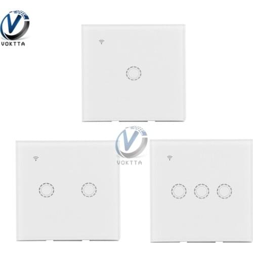 AC 100-240V WiFi Smart Wall Light Switch 1/2/3 Way Glass Panel Touch Switch APP Remote Control Switch Smart Home 110V 220V