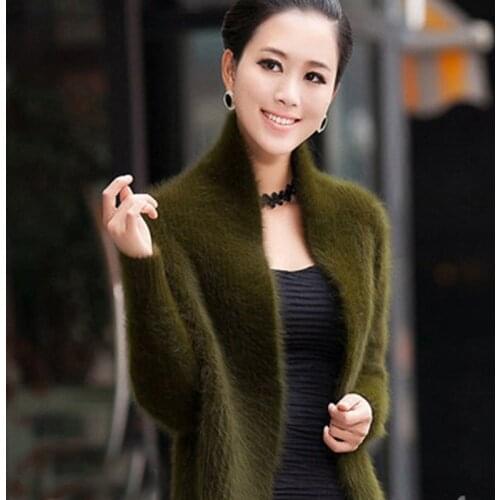 Real Mink Cashmere Sweater Women Pure Mink Cashmere Knit Cardigan Winter 100% Mink Cashmere Cool Coat Fur Jacket Free Shipping