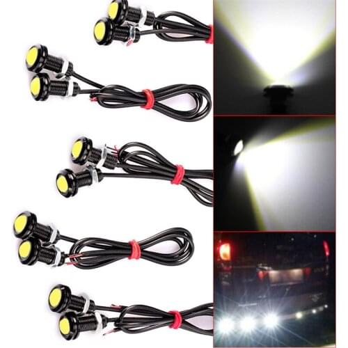 10PCS/lot 9W 18 23mm 12V DC White LED Eagle Eye Light Car Fog DRL Backup Parking Signal