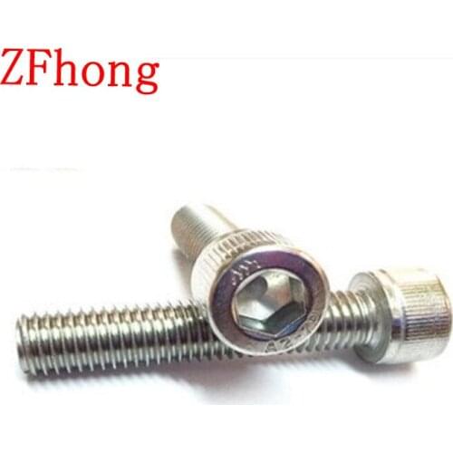 10PCS M10*20/25/30/35/40/50/60 Stainless steel Fine thread hex hexagon socket cap head screw thread pitch 1.0mm