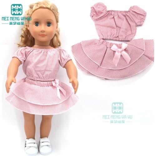 15 Styles suspender skirt Girls dress fit 18 Inch American Doll Clothes Accessories Toys Birthday gift