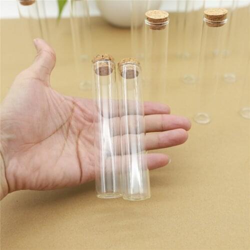 24 Pieces 35ml 22*120mm Glass Jars Cork Test Tube Spice Bottles Mini Container Small DIY Jars Tiny Vial glass Bottle Stopper