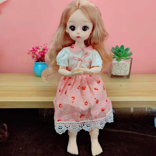 30 cm BJD Mini Doll 21 Movable Joint Girl Baby 3D Big Eyes Beautiful DIY Toy Doll With Clothes Dress Up Fashion Doll
