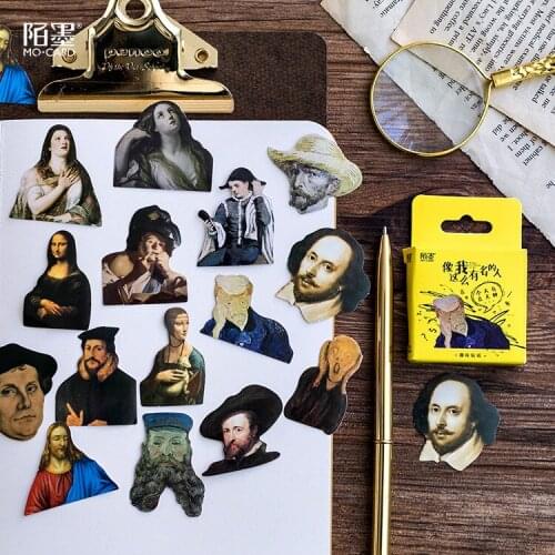 45 Pcs/Pack Interesting Famous Person Paper Sticker Decoration DIY Handbook Sticker Diary Album Stick Label