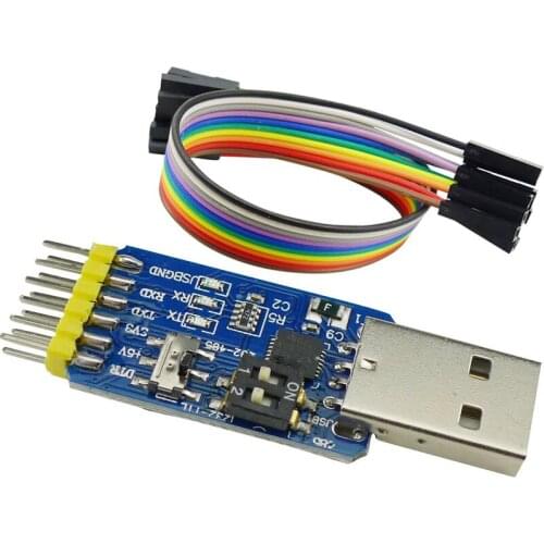 Aihasd 6 in 1 CP2102 Serial Module USB to TTL RS485 3.3V 5V with Dupond Cable