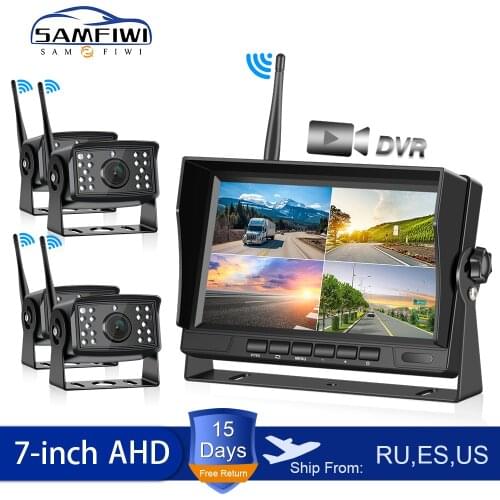 AHD Wireless DVR Car Monitor 7 inch Display Vehicle Auto Screen Rear View Truck Monitors Reverse Back up Recorder Wifi Camera