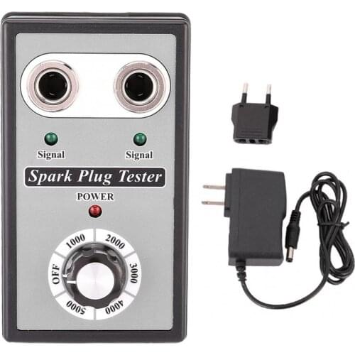 US Plug 100-240V Dual Hole Car Spark Plug Tester Ignition Plug Analyzer Diagnostic Tool brake fluid tester car accessories