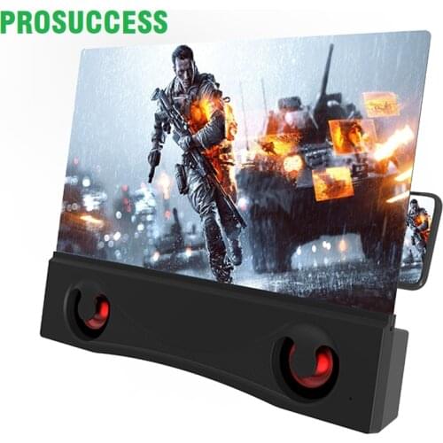 12 Inch Bluetooth Speaker Curved Clear 3D View Display Phone Screen MagniFier With Louder Vibration Membrane Bass Sound F12