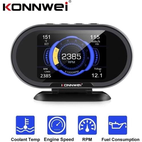 KONNWEI KW206 OBD2 On-Board Computer Digital LCD Display Fuel Consumption Water Temperature Gauge OBD 2 Automotive Scanner Tool