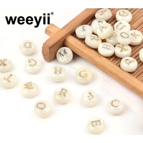 8mm Shell Beads Round Flat Letter Spacer Beads Hole Beads For Jewelry Handmade Making DIY Bracelet Necklace Accessories