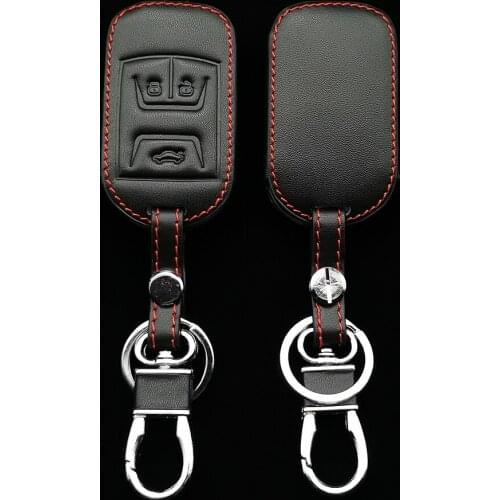 Leather Car Key Case Cover For Chery Tiggo 8 7 5X 2019 2020 3 Buttons Smart Remote Keyless Fob Protect Case Keychain Holder